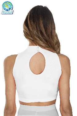 TOP LYCRA SCOLLO AMERICANO BIANCO DANZA DONNA